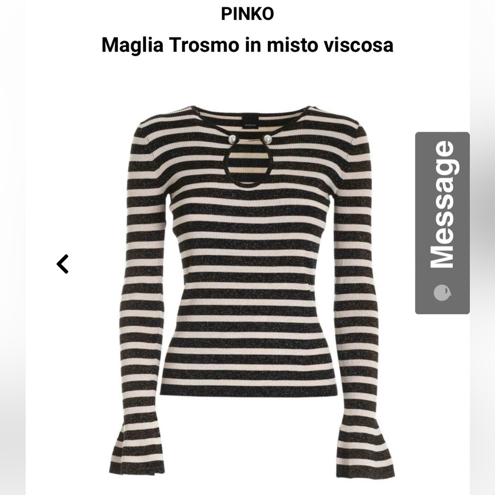 NEW W/TAG. PINKO Maglia Trosmo in misto viscosa SIZE XS